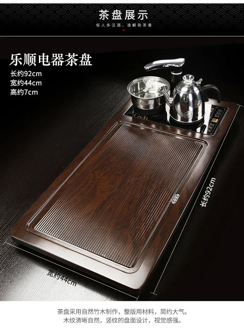 Solid Wood Tea Tray Purple Sand Kung Fu Tea Set Home Induction Cooker Drinkware Tazas De Te Coffeeware Teawar