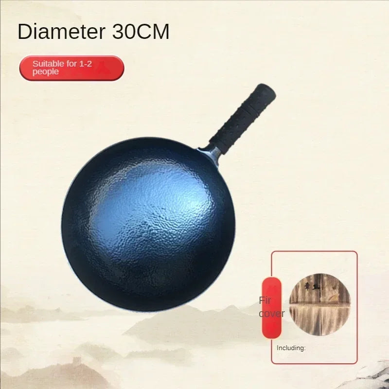 Zhangqiu Iron Pan Hand-Forged Household Wok Uncoated Scale Wok Non-Stick Pan Old Fashioned Wok Wholesale