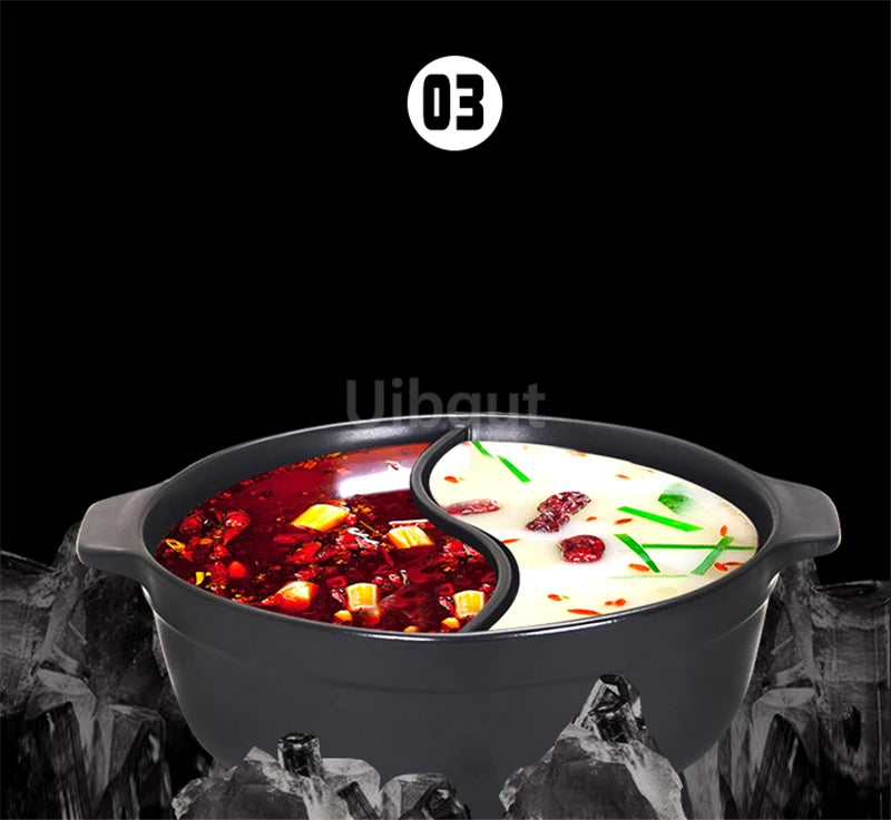 High temperature resistant ceramic casserole two-flavor hot pot Commercial electric ceramic stove hot pot Stew pot Casserole