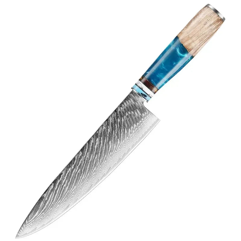 1-10pcs Japanese Santoku Knife Sharp Meat Cleaver Damascus Kitchen Knives Set Meat Cutting Chef Knife Fruit Knife Cooking Tools