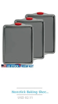 Stainless Steel Baking Sheet Set 5-Piece Ovenware Collection Triple-Bonded Aluminum Core Brushed Surface Warp-Resistant 18"x13"
