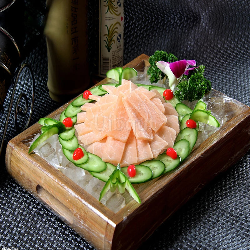 Japanese cuisine wooden sashimi Sushi box with lid fish salmon boxs wooden boxs beef plate box restaurant tableware food storage