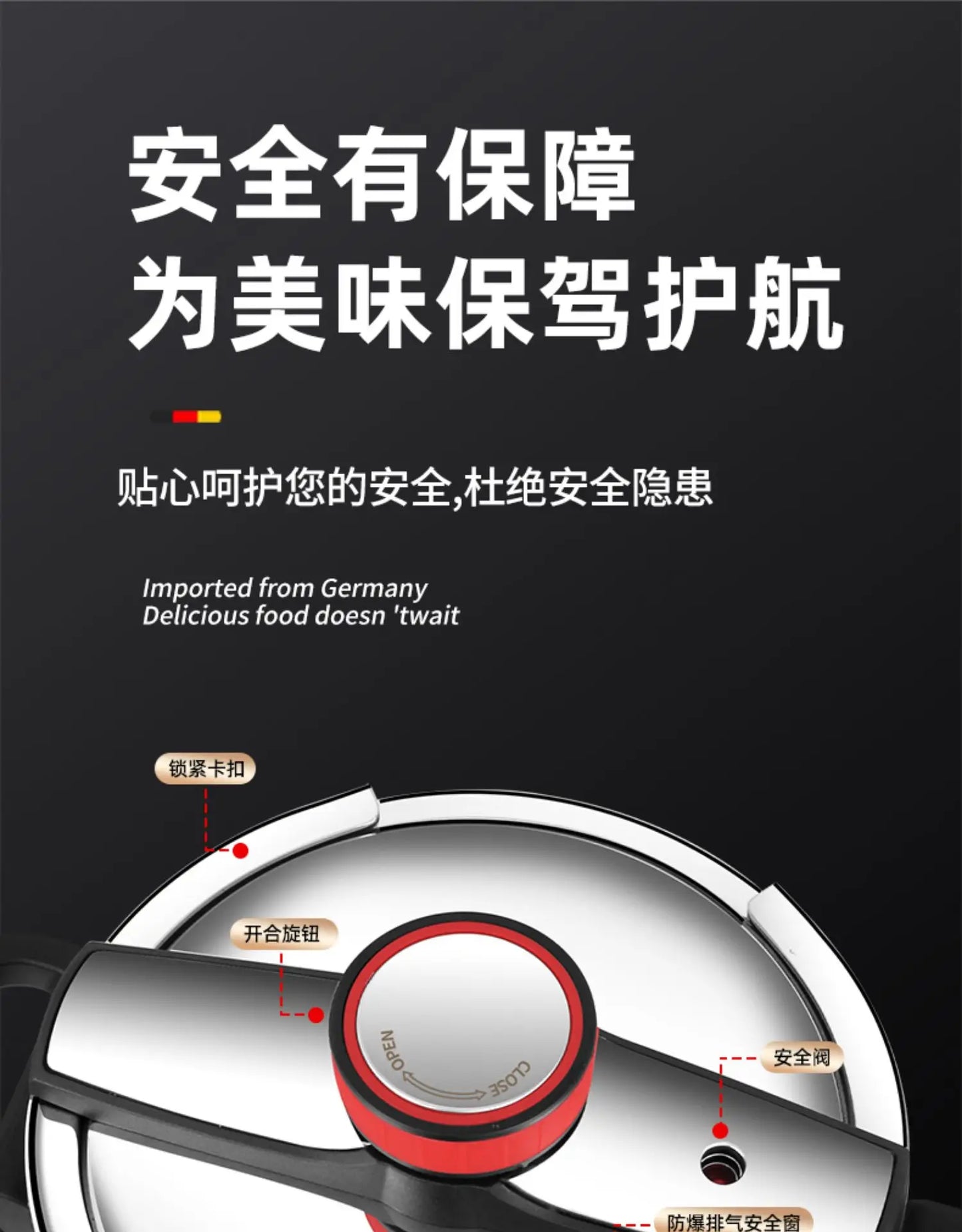 Thickened Pressure Cooker for Home Use, 316 Stainless Steel, Anti-Explosion, Gas and Induction Cookers Compatible