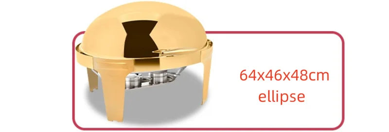 6L9L ellipse Food Warmer Stove Round Flip-Top Visual Buffet Stove Restaurant Stainless Steel Self-Service Tableware chafing dish