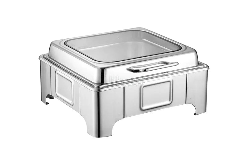 6L9L ellipse Food Warmer Stove Round Flip-Top Visual Buffet Stove Restaurant Stainless Steel Self-Service Tableware chafing dish