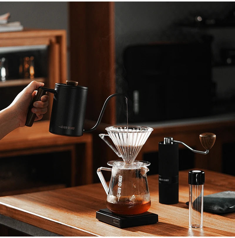 MHW-3BOMBER Pour Over Coffee Kits with Dripper Coffee Pot Coffee Grinder Scale Portable Handbag Outdoor Barista Christmas Gifts