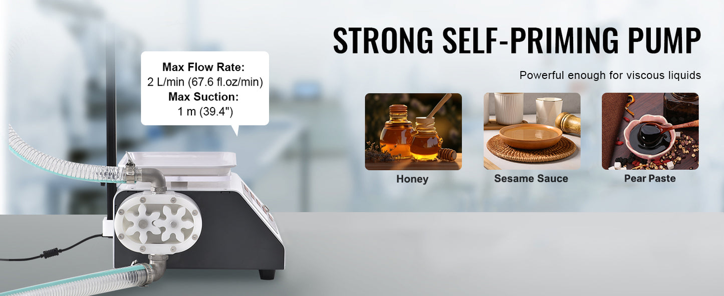 SucceBuy Automatic Liquid Filling Machine Bottle Water Filler Gear Pump Digital Control for Perfume Beverage Olive Oil 50-5000g