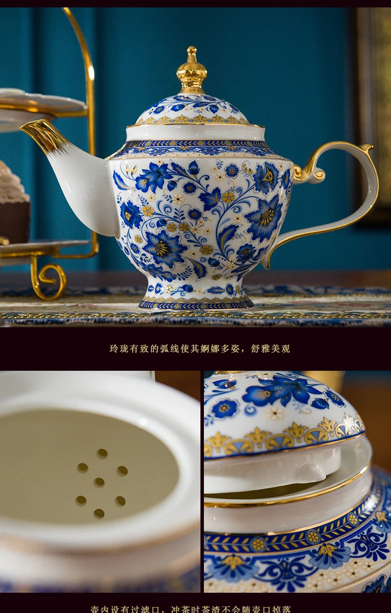 English Bone China Coffee Cup Set European tea set ceramic afternoon flower tea cup plate Italian black tea home American