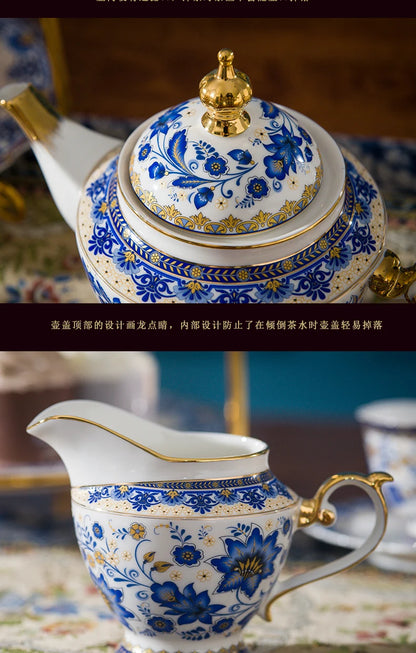 English Bone China Coffee Cup Set European tea set ceramic afternoon flower tea cup plate Italian black tea home American
