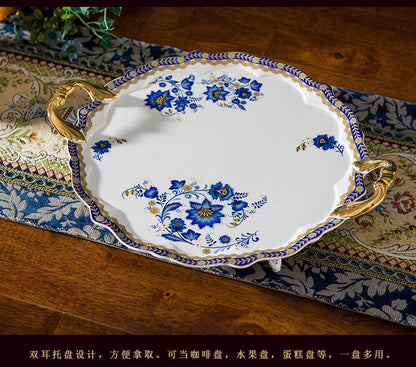 English Bone China Coffee Cup Set European tea set ceramic afternoon flower tea cup plate Italian black tea home American