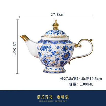 English Bone China Coffee Cup Set European tea set ceramic afternoon flower tea cup plate Italian black tea home American