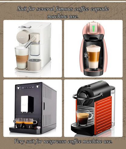 1000PCS Refillable Disposable Pods Nespresso Coffee Capsule Filter Cups with Non-sticker Aluminum Lids for Espresso Machine 37mm