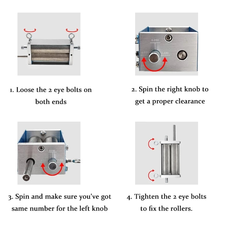 7.7LB Manual Malt Mill 2 Roller Stainless Steel Grain Crusher With Metal Base for Wheat Corn,Compatible with Electric Drill