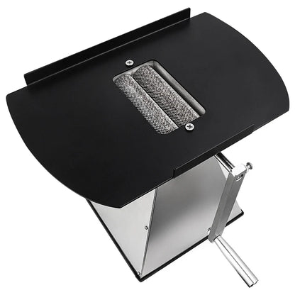 7.7LB Manual Malt Mill 2 Roller Stainless Steel Grain Crusher With Metal Base for Wheat Corn,Compatible with Electric Drill