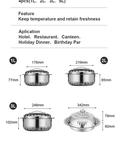 3/4/6/21/28PCS Double-Deck Stainless Steel Silver Pots Sets Cuisine Lunchboxes Food Container Heat Preservation Insulation Box