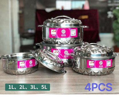 3/4/6/21/28PCS Double-Deck Stainless Steel Silver Pots Sets Cuisine Lunchboxes Food Container Heat Preservation Insulation Box