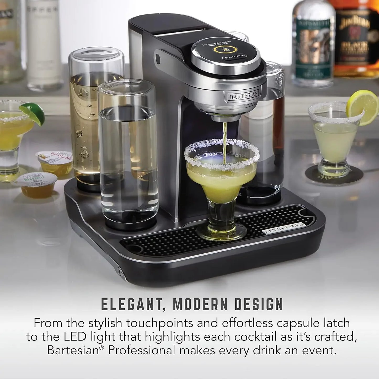 Professional Bartesian Machine, 5 Premium Glass Bottles, 55306