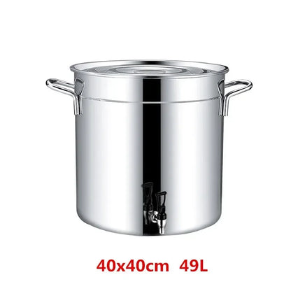 304 stainless steel pot faucet dispenser Large big capacity water storage bucket barrel soup bucket with lid soup pot cookware