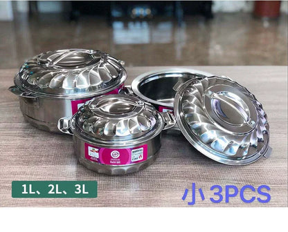 3/4/6/21/28PCS Double-Deck Stainless Steel Silver Pots Sets Cuisine Lunchboxes Food Container Heat Preservation Insulation Box