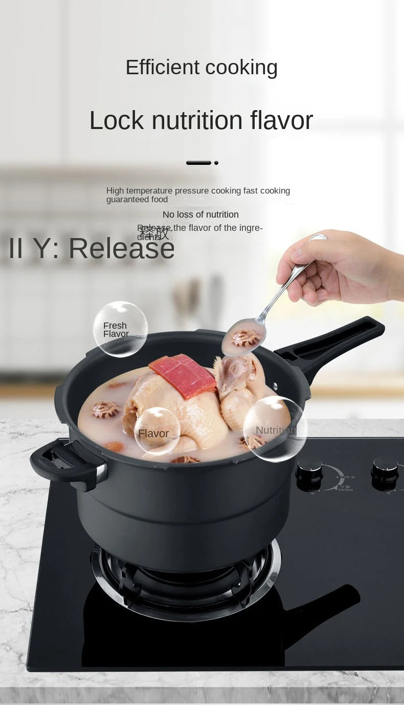 Ultra-Durable Stainless Steel Pressure Cooker for Gas and Induction Stoves with Non-Stick Coating and Safety Features
