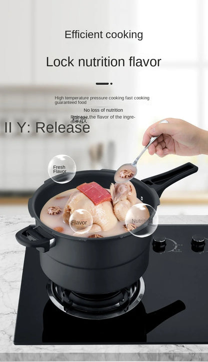 Ultra-Durable Stainless Steel Pressure Cooker for Gas and Induction Stoves with Non-Stick Coating and Safety Features