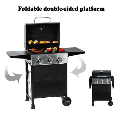 3-burner classic American gas barbecue stove