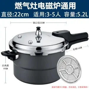 Ultra-Durable Stainless Steel Pressure Cooker for Gas and Induction Stoves with Non-Stick Coating and Safety Features