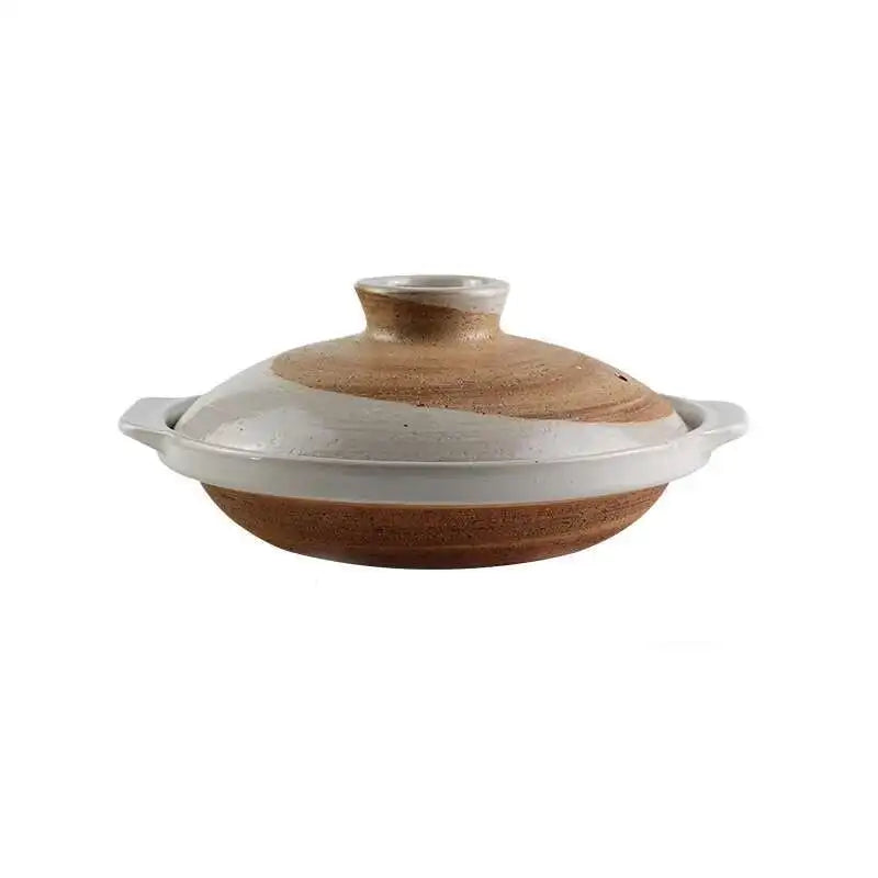 Japanese Clay Casserole Stew Pot Domestic Gas Casserole Soup Pot Open Fire Shallow Pot Ceramic Rice Cooking Pan For Gas Stove