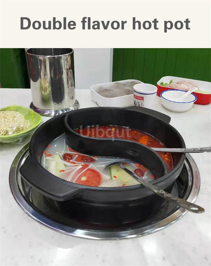 High temperature resistant ceramic casserole two-flavor hot pot Commercial electric ceramic stove hot pot Stew pot Casserole