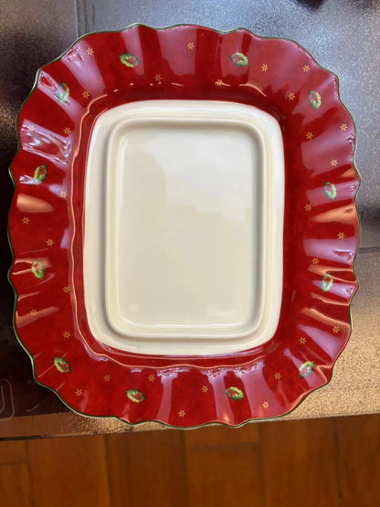 German V Bao Tableware Christmas Biscuits Plate Dish Rectangular Plate Mug Plate Salad Dish Dessert Plate Fruit Holder Plates