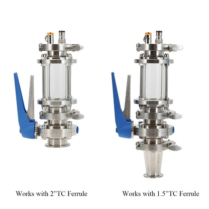Homebrew Dry Hopper Tri-Clamp 2" Oxygen Free Fermenting under Pressure Conical Fermenter Parts Food Grade Stainless Steel 304