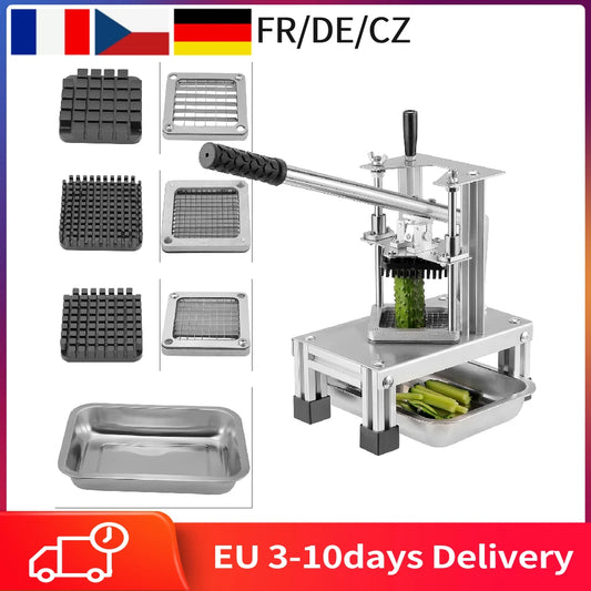 Commercial Potato Chipper Professional Potato Cutter Stainless Steel With 1/4 3/8 1/2-Inch Blade For Potatoes Carrots Cucumbers