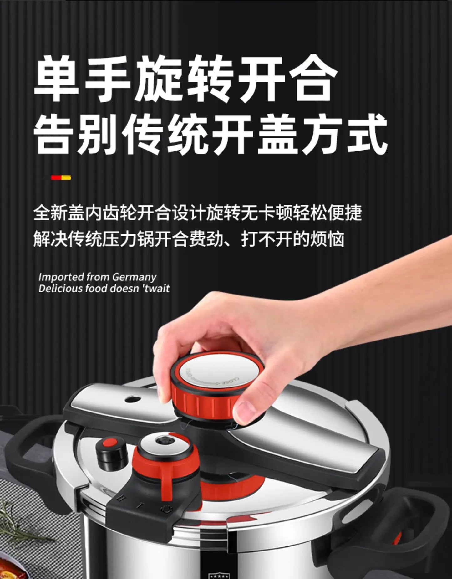Thickened Pressure Cooker for Home Use, 316 Stainless Steel, Anti-Explosion, Gas and Induction Cookers Compatible