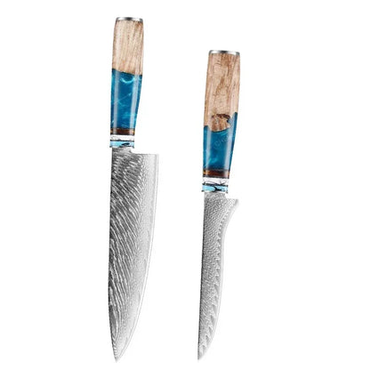 1-10pcs Japanese Santoku Knife Sharp Meat Cleaver Damascus Kitchen Knives Set Meat Cutting Chef Knife Fruit Knife Cooking Tools