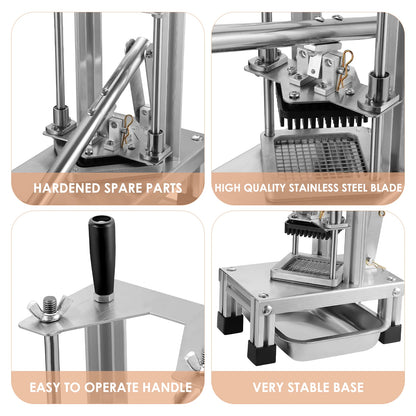 Commercial Potato Chipper Professional Potato Cutter Stainless Steel With 1/4 3/8 1/2-Inch Blade For Potatoes Carrots Cucumbers