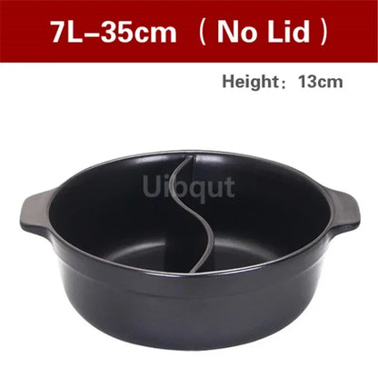 High temperature resistant ceramic casserole two-flavor hot pot Commercial electric ceramic stove hot pot Stew pot Casserole