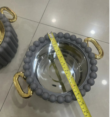 3PCS Food Insulated Box Double Layer Insulated Box with Columns 1.5L-2L-2.5L Food Heater Buffer Serving Set casserole Food Warme