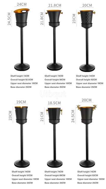 Stainless steel champagne KTV Bar Ice Bucket Bracket ice Luxury red wine bucket Stand Type Cooling Ice Bucket beer cooler