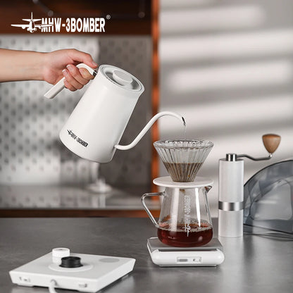 MHW-3BOMBER Smart Electric Coffee Kettle Precise Temperature Control Gooseneck Kettles Pour Over Coffee Home Barista Accessories