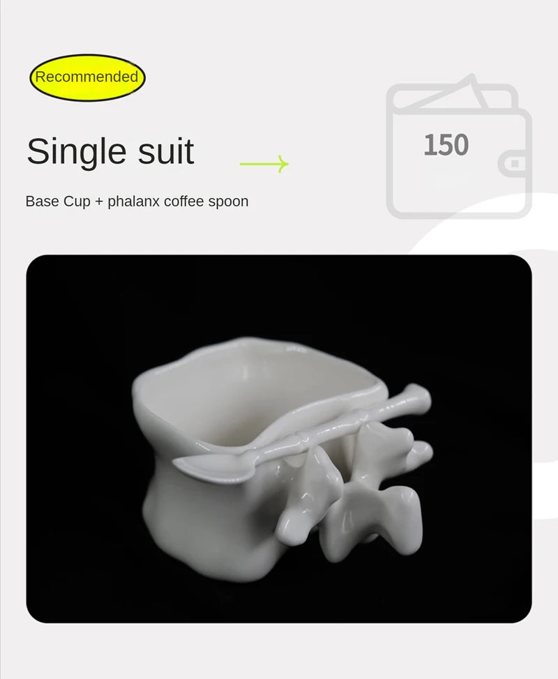 TingKe-Nordic Ins Style Creative Spine Shape Combination Ceramic Coffee Cup, Water Cup, Funny Orthopedic Doctor Gift, Bone Mug