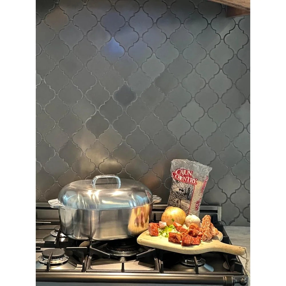 Aluminum Roaster Pan with Lid 15 Inch Heavy Duty Cookware Easy to Clean Oval Pot Roasting Steaming Searing and Sautéing
