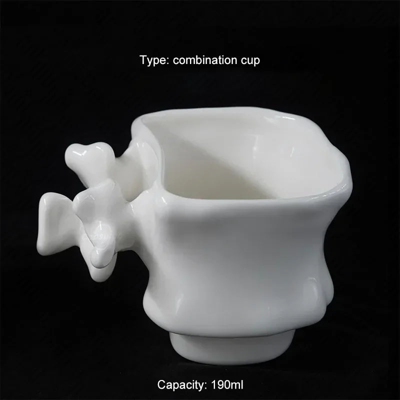 TingKe-Nordic Ins Style Creative Spine Shape Combination Ceramic Coffee Cup, Water Cup, Funny Orthopedic Doctor Gift, Bone Mug