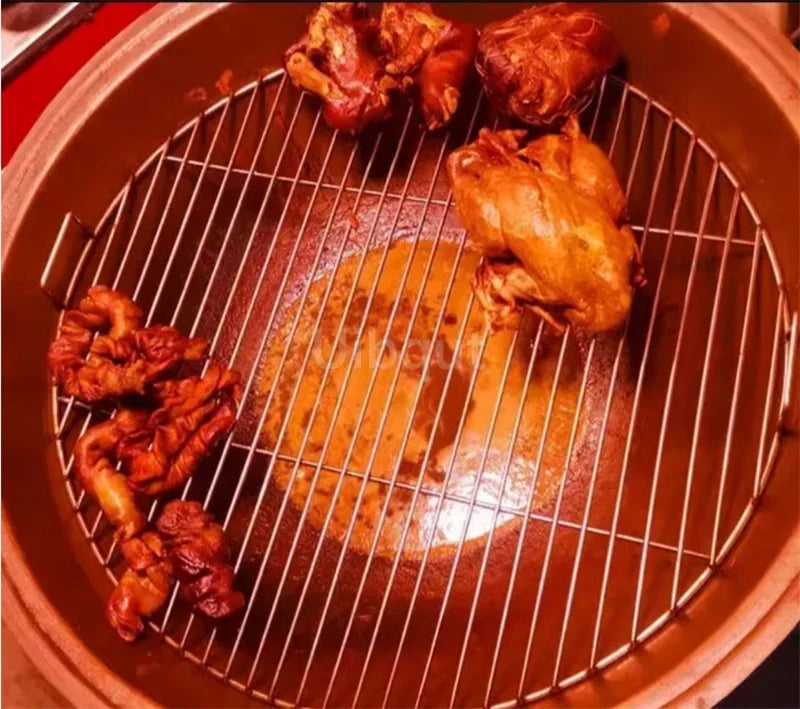 Stainless Steel 304 Food Grade 18-60CM ROUND BBQ Charcoal Grate Barbecue Grill Wire Grid Mesh Net with Two handles mesh net