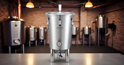 Stainless Steel Fermentation Tank - 35 liters Home Brewing Conical Fermenter - Tri-Clamp Fittingl - for Beer, Wine