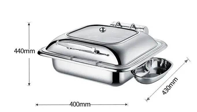 Nice round glass lid window hydraulic soft closing gold colour buffet chafers set hold accent food warmers buffet chafing dish