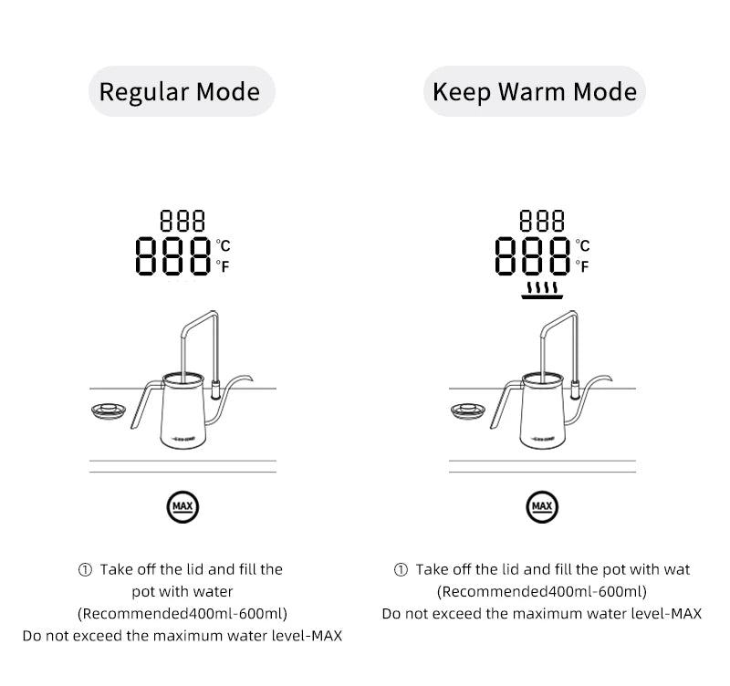 MHW-3BOMBER Smart Electric Coffee Kettle Precise Temperature Control Gooseneck Kettles Pour Over Coffee Home Barista Accessories