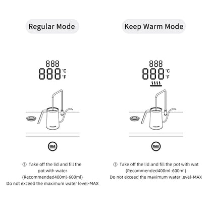MHW-3BOMBER Smart Electric Coffee Kettle Precise Temperature Control Gooseneck Kettles Pour Over Coffee Home Barista Accessories
