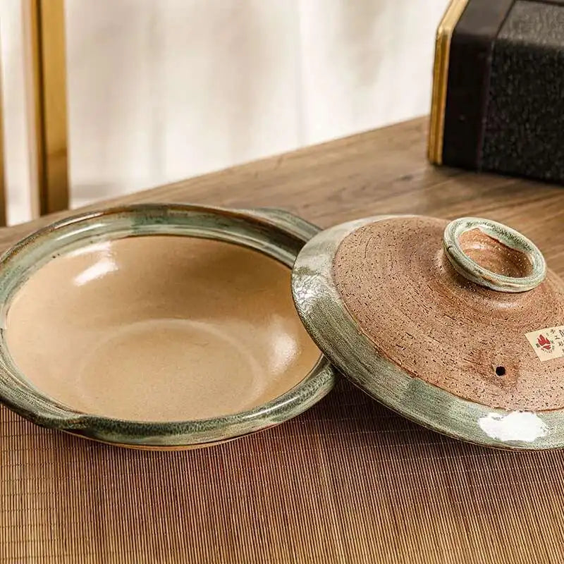 Japanese Clay Casserole Stew Pot Domestic Gas Casserole Soup Pot Open Fire Shallow Pot Ceramic Rice Cooking Pan For Gas Stove