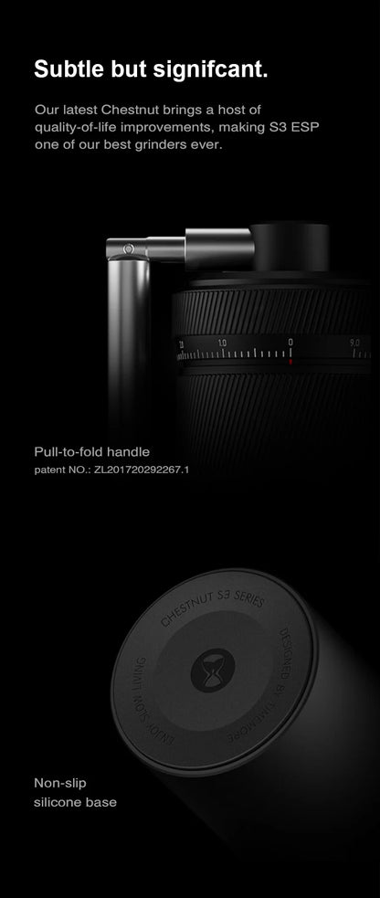 TIMEMORE S3 ESP Manual Coffee Grinder External Adjustment SUS420-EI Grinding Burr Hand Brewed Coffee Mill