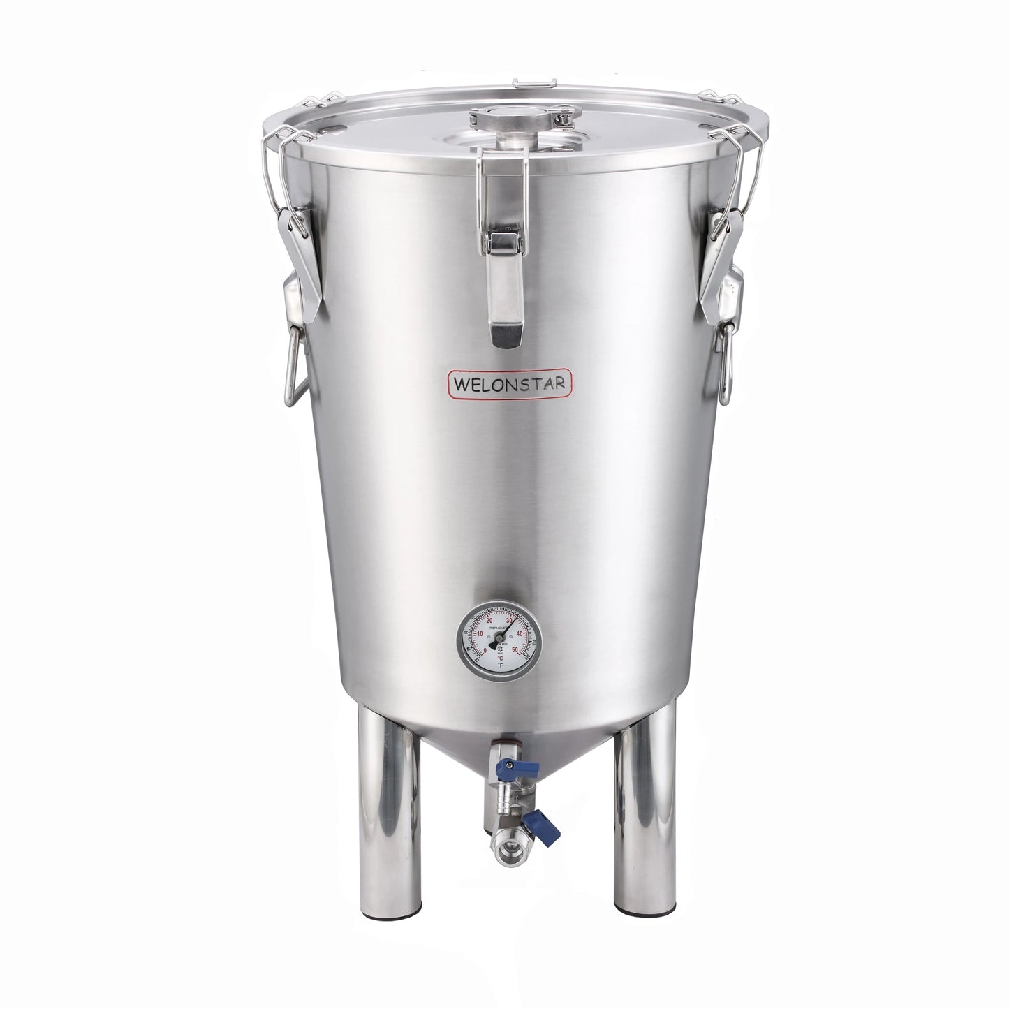 Stainless Steel Fermentation Tank - 35 liters Home Brewing Conical Fermenter - Tri-Clamp Fittingl - for Beer, Wine